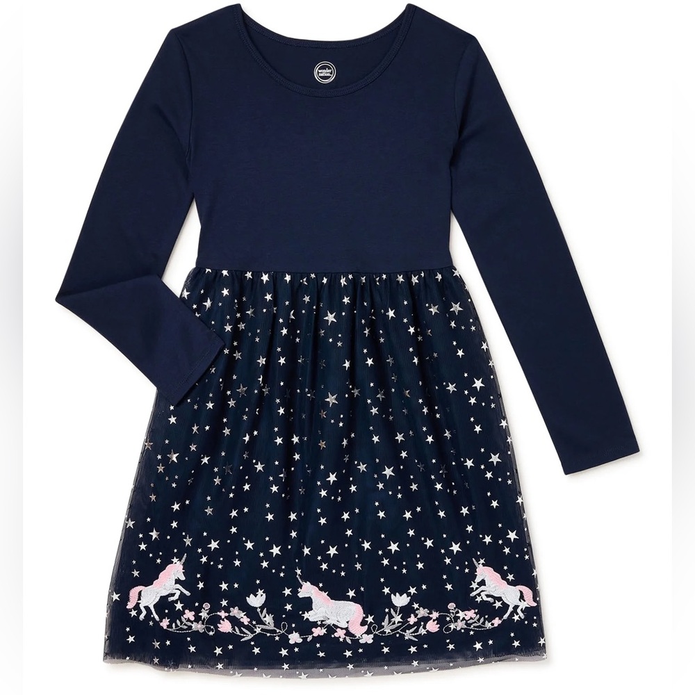Kids dress-Wonder‎ Nation Navy Blue toddler dress size 6X in perfect condition.